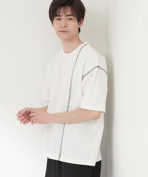 THE SHOP TK （ザ ショップ ティーケー ）の「ハンドステッチ 半袖Tシャツ 洗濯機OK（Tシャツ/カットソー・メンズ・ブラック/オフホワイト・02/03/04）」の12枚目の写真