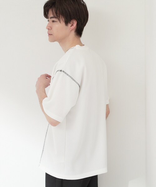 THE SHOP TK （ザ ショップ ティーケー ）の「ハンドステッチ 半袖Tシャツ 洗濯機OK（Tシャツ/カットソー・メンズ・ブラック/オフホワイト・02/03/04）」の11枚目の写真