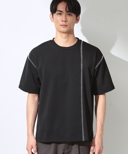 THE SHOP TK （ザ ショップ ティーケー ）の「ハンドステッチ 半袖Tシャツ 洗濯機OK（Tシャツ/カットソー・メンズ・ブラック/オフホワイト・02/03/04）」の8枚目の写真