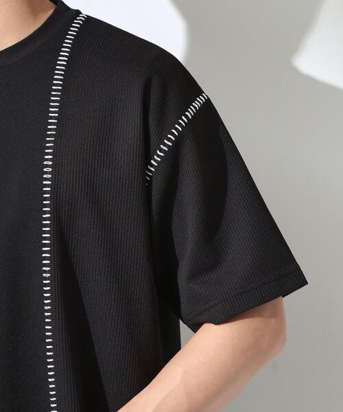 THE SHOP TK （ザ ショップ ティーケー ）の「ハンドステッチ 半袖Tシャツ 洗濯機OK（Tシャツ/カットソー・メンズ・ブラック/オフホワイト・02/03/04）」の4枚目の写真