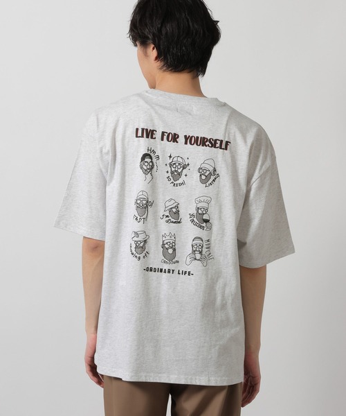 LAKOLE(ラコレ)の「BACKヒゲオジTEE / 647926(Tシャツ/カットソー・メンズ・ホワイト/ライトグレー/ライトブルー・LARGE/MEDIUM)」の1枚目の写真