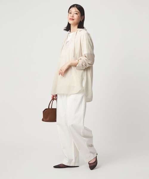 green label relaxing（グリーンレーベルリラクシング）の「【WEB限定】＜at ease＞シアー スキッパー シャツ（シャツ/ブラウス・レディース・ピンク/ダークブラウン/ナチュラル・FREE）」の21枚目の写真