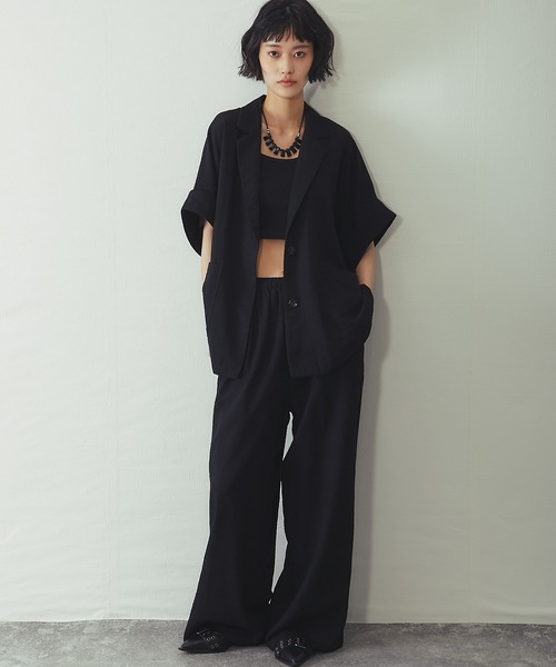 ANOTHER S(アナザーエス)の「ストライプワイドパンツ(その他パンツ・レディース・ブラック/ストライプ・M)」の17枚目の写真