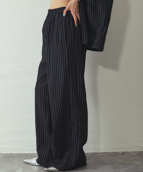 ANOTHER S(アナザーエス)の「ストライプワイドパンツ(その他パンツ・レディース・ブラック/ストライプ・M)」の22枚目の写真