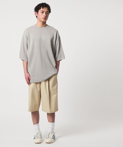CITEN(シテン)の「<CITEN>ウォッシュツイル2プリーツショートパンツ(その他パンツ・メンズ・ダークグレー/ベージュ・L/M)」の1枚目の写真