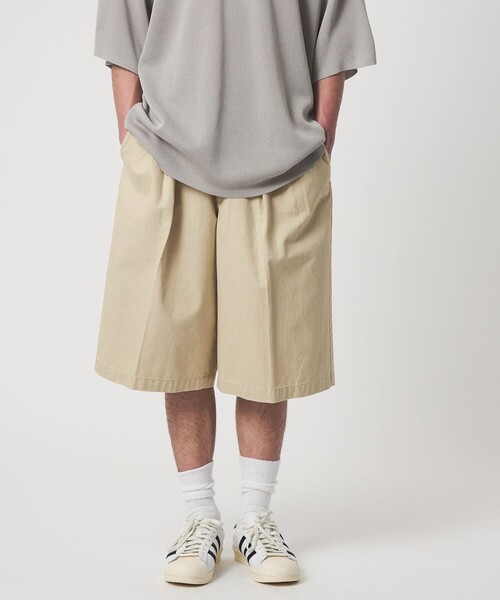 CITEN(シテン)の「<CITEN>ウォッシュツイル2プリーツショートパンツ(その他パンツ・メンズ・ダークグレー/ベージュ・L/M)」の3枚目の写真