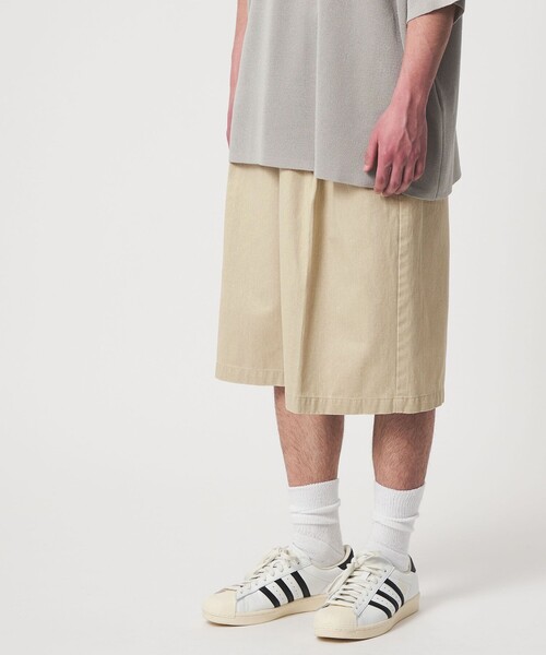 CITEN(シテン)の「<CITEN>ウォッシュツイル2プリーツショートパンツ(その他パンツ・メンズ・ダークグレー/ベージュ・L/M)」の4枚目の写真