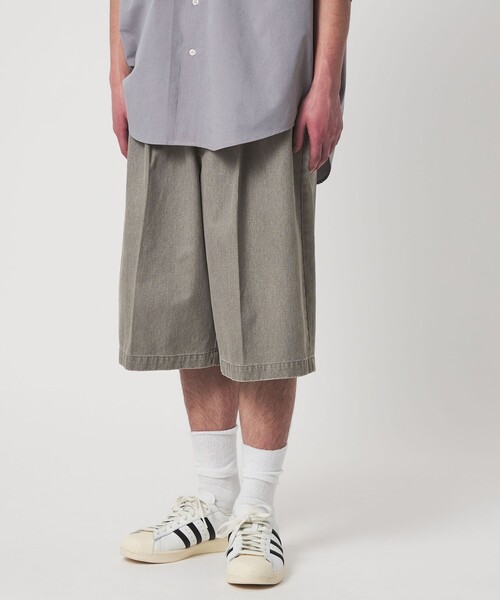 CITEN(シテン)の「<CITEN>ウォッシュツイル2プリーツショートパンツ(その他パンツ・メンズ・ダークグレー/ベージュ・L/M)」の5枚目の写真