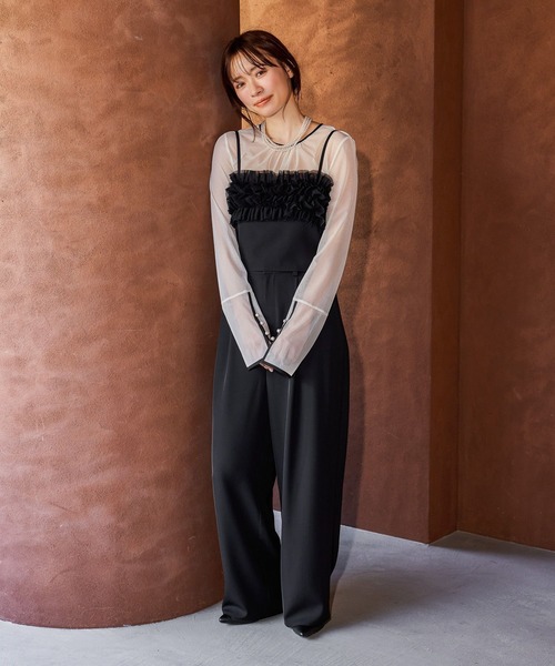 mysty woman（ミスティウーマン）の「【WEB限定】オケージョンビスチェパンツSET UP ドレス667613（パンツドレス・レディース・グレイッシュベージュ/ブラック系その他・FREE）」の21枚目の写真