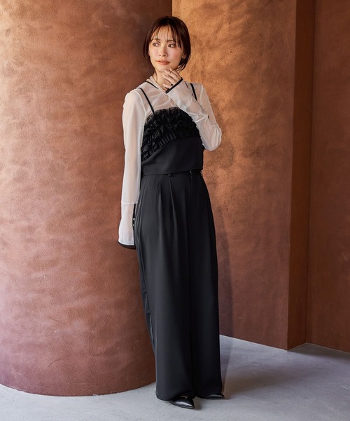 mysty woman（ミスティウーマン）の「【WEB限定】オケージョンビスチェパンツSET UP ドレス667613（パンツドレス・レディース・グレイッシュベージュ/ブラック系その他・FREE）」の22枚目の写真