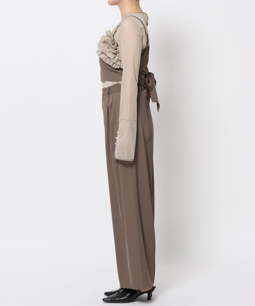mysty woman（ミスティウーマン）の「【WEB限定】オケージョンビスチェパンツSET UP ドレス667613（パンツドレス・レディース・グレイッシュベージュ/ブラック系その他・FREE）」の3枚目の写真