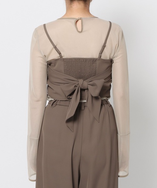 mysty woman（ミスティウーマン）の「【WEB限定】オケージョンビスチェパンツSET UP ドレス667613（パンツドレス・レディース・グレイッシュベージュ/ブラック系その他・FREE）」の7枚目の写真