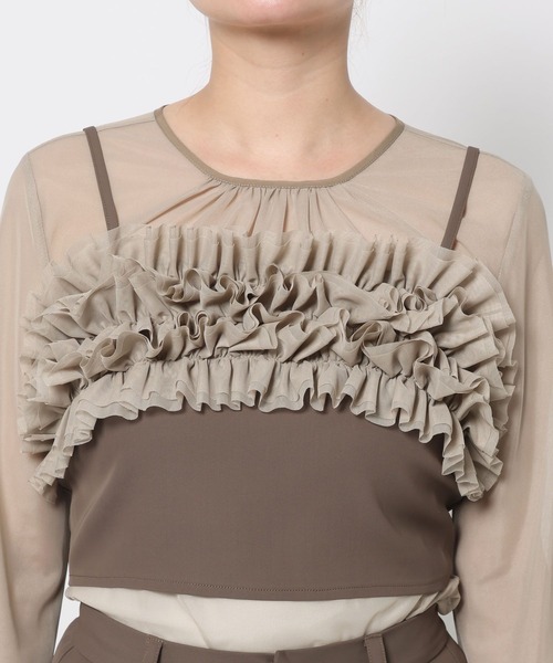 mysty woman（ミスティウーマン）の「【WEB限定】オケージョンビスチェパンツSET UP ドレス667613（パンツドレス・レディース・グレイッシュベージュ/ブラック系その他・FREE）」の8枚目の写真