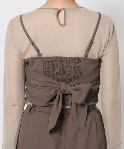 mysty woman（ミスティウーマン）の「【WEB限定】オケージョンビスチェパンツSET UP ドレス667613（パンツドレス・レディース・グレイッシュベージュ/ブラック系その他・FREE）」の12枚目の写真