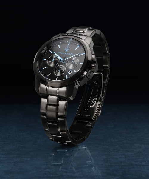 Maserati(マセラティ)の「「Maserati/マセラティ」スクセッソ - 42mm クロノ ダークガン ダイヤル ダークガン ブレスレット(アナログ腕時計・メンズ・ガンメタ・42mm)」の1枚目の写真