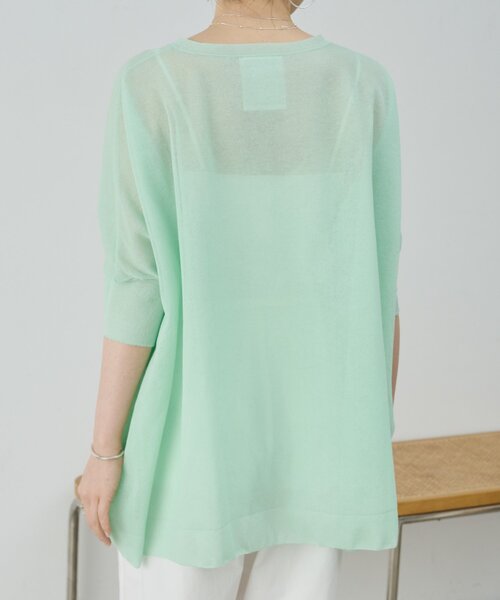 BEARDSLEY（ビアズリー）の「《4/2(木)18：00予約開始》シアープルオーバー（ニット/セーター・レディース・ネイビー/ミント/ライトグレー・FREE）」の5枚目の写真