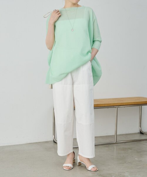 BEARDSLEY（ビアズリー）の「《4/2(木)18：00予約開始》シアープルオーバー（ニット/セーター・レディース・ネイビー/ミント/ライトグレー・FREE）」の8枚目の写真