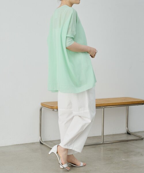 BEARDSLEY（ビアズリー）の「《4/2(木)18：00予約開始》シアープルオーバー（ニット/セーター・レディース・ネイビー/ミント/ライトグレー・FREE）」の9枚目の写真