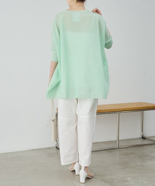 BEARDSLEY（ビアズリー）の「《4/2(木)18：00予約開始》シアープルオーバー（ニット/セーター・レディース・ネイビー/ミント/ライトグレー・FREE）」の10枚目の写真