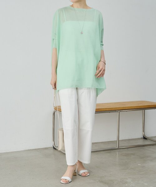 BEARDSLEY（ビアズリー）の「《4/2(木)18：00予約開始》シアープルオーバー（ニット/セーター・レディース・ネイビー/ミント/ライトグレー・FREE）」の11枚目の写真