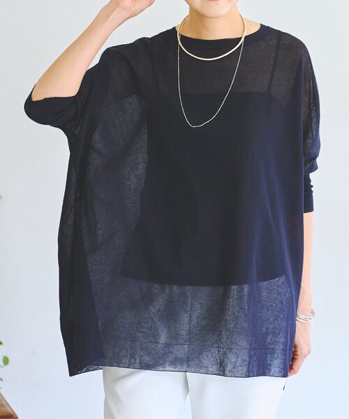 BEARDSLEY（ビアズリー）の「《4/2(木)18：00予約開始》シアープルオーバー（ニット/セーター・レディース・ネイビー/ミント/ライトグレー・FREE）」の12枚目の写真