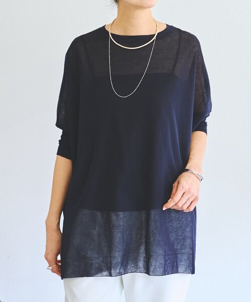 BEARDSLEY（ビアズリー）の「《4/2(木)18：00予約開始》シアープルオーバー（ニット/セーター・レディース・ネイビー/ミント/ライトグレー・FREE）」の13枚目の写真