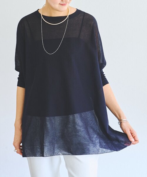 BEARDSLEY（ビアズリー）の「《4/2(木)18：00予約開始》シアープルオーバー（ニット/セーター・レディース・ネイビー/ミント/ライトグレー・FREE）」の16枚目の写真