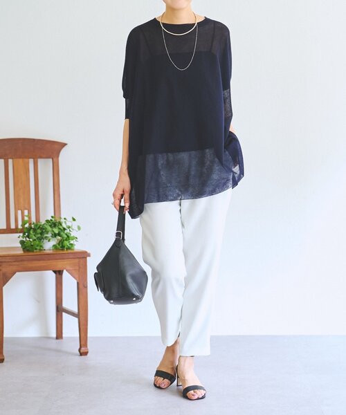 BEARDSLEY（ビアズリー）の「《4/2(木)18：00予約開始》シアープルオーバー（ニット/セーター・レディース・ネイビー/ミント/ライトグレー・FREE）」の17枚目の写真