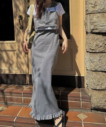 WILLFULLY（ウィルフリー）の「asymmetry layered 3piece stripe OP（ワンピース）」