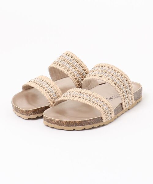 ITALIAN SHOEMAKERS(イタリアンシューメーカー)の「【ITALIAN SHOEMAKERS】ラインストーンダブルベルトフラットサンダル(962304)(サンダル・レディース・ホワイト/ネイビー/ライトベージュ・35/39/38/37/36)」の6枚目の写真