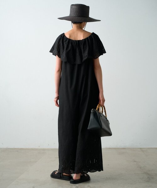 LOUNGEDRESS（ラウンジドレス）の「コットンレースオールインワン（つなぎ/オールインワン・レディース・オフホワイト/ブラック・FREE）」の18枚目の写真