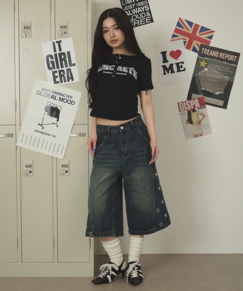 dispark(ディスパーク)の「DISPARK/【26年春夏新作】ヘンリーネックロゴSSトップ(Tシャツ/カットソー・レディース・ブラック/チャコール・FREE)」の7枚目の写真