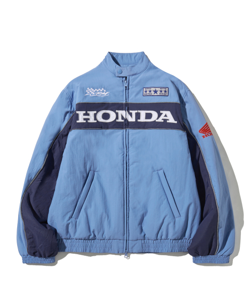 PHYPS MOTORCYCLE(フィップスモーターサイクル)の「Piping Motorcycle Blouson Jacket Light Blue(ブルゾン・レディース・その他・X-LARGE/SMALL/MEDIUM/LARGE)」の1枚目の写真