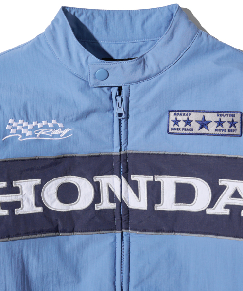 PHYPS MOTORCYCLE(フィップスモーターサイクル)の「Piping Motorcycle Blouson Jacket Light Blue(ブルゾン・レディース・その他・X-LARGE/SMALL/MEDIUM/LARGE)」の3枚目の写真