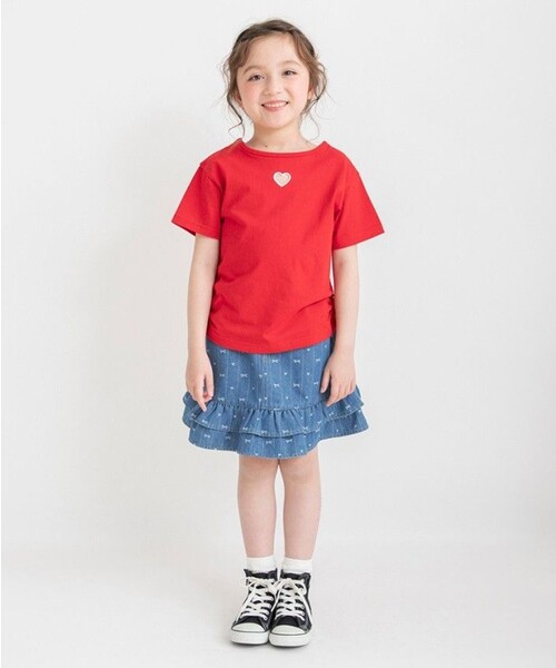 BRANSHES（ブランシェス）の「ジャガードデニムスカート（デニムスカート・キッズ・サックスブルー/ネイビー・100/90/130/110/120/140/150）」の5枚目の写真