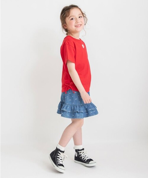 BRANSHES（ブランシェス）の「ジャガードデニムスカート（デニムスカート・キッズ・サックスブルー/ネイビー・100/90/130/110/120/140/150）」の7枚目の写真