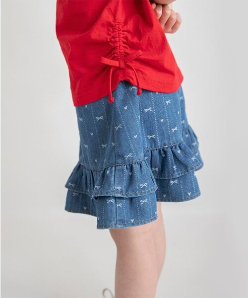 BRANSHES（ブランシェス）の「ジャガードデニムスカート（デニムスカート・キッズ・サックスブルー/ネイビー・100/90/130/110/120/140/150）」の9枚目の写真