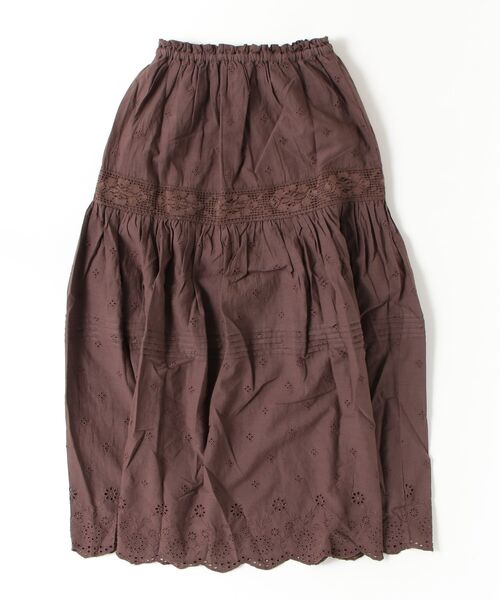 ROSE BUD（ローズバッド）の「EMBROIDERY LACE LONG SKIRT（スカート・レディース・ホワイト/ブラウン・ONE SIZE）」の3枚目の写真