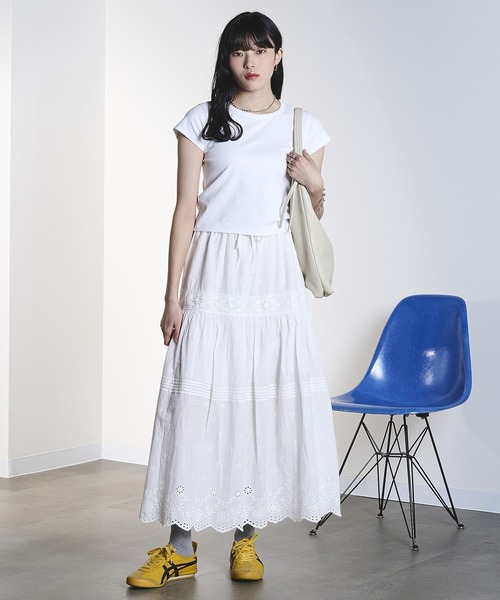ROSE BUD（ローズバッド）の「EMBROIDERY LACE LONG SKIRT（スカート・レディース・ホワイト/ブラウン・ONE SIZE）」の16枚目の写真