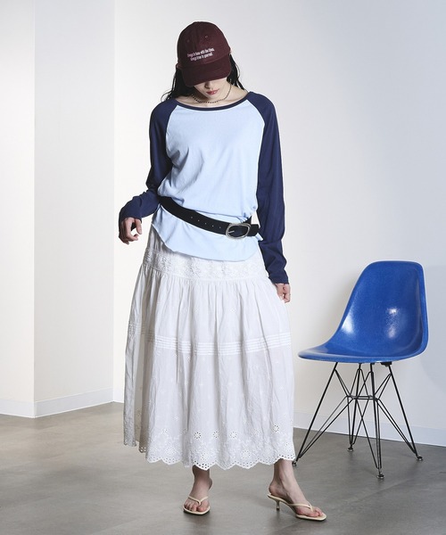 ROSE BUD（ローズバッド）の「EMBROIDERY LACE LONG SKIRT（スカート・レディース・ホワイト/ブラウン・ONE SIZE）」の12枚目の写真