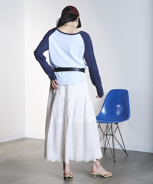 ROSE BUD（ローズバッド）の「EMBROIDERY LACE LONG SKIRT（スカート・レディース・ホワイト/ブラウン・ONE SIZE）」の10枚目の写真