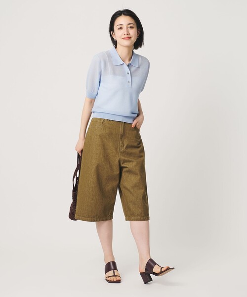 BEAUTY&YOUTH UNITED ARROWS（ビューティーアンドユースユナイテッドアローズ）の「メッシュ ポロニット プルオーバー ウォッシャブル（ニット/セーター・レディース・ライトブルー/ブラック/オフホワイト・FREE）」の17枚目の写真