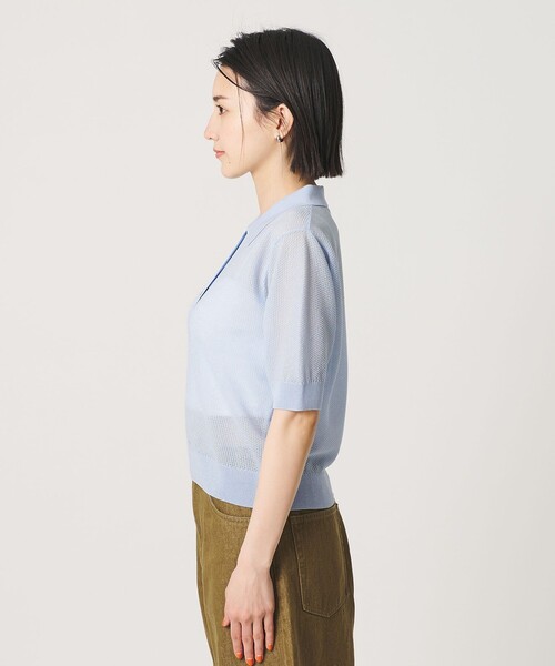 BEAUTY&YOUTH UNITED ARROWS（ビューティーアンドユースユナイテッドアローズ）の「メッシュ ポロニット プルオーバー ウォッシャブル（ニット/セーター・レディース・ライトブルー/ブラック/オフホワイト・FREE）」の19枚目の写真