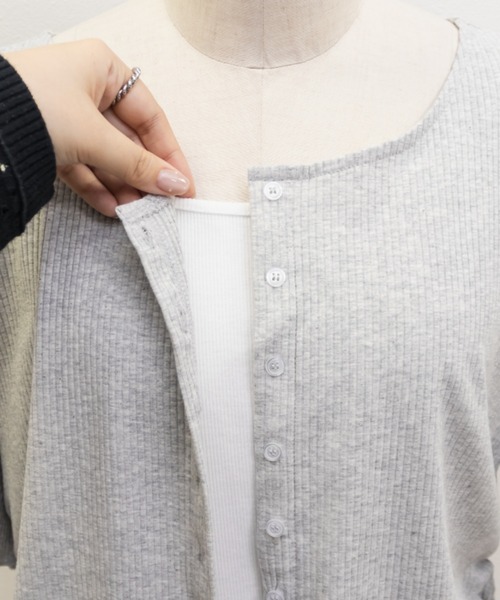 CLETTE(クレット)の「CLETTEオリジナルレイヤード風リブカットソー(Tシャツ/カットソー・レディース・ネイビー/グレー・4L/3L/LL)」の16枚目の写真