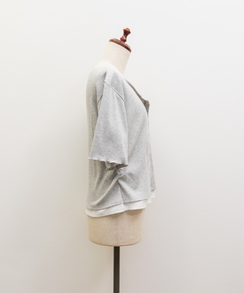 CLETTE(クレット)の「CLETTEオリジナルレイヤード風リブカットソー(Tシャツ/カットソー・レディース・ネイビー/グレー・4L/3L/LL)」の14枚目の写真
