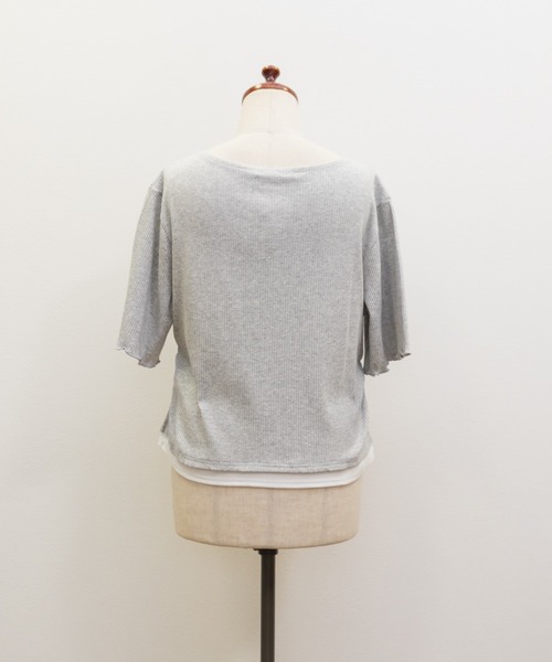 CLETTE(クレット)の「CLETTEオリジナルレイヤード風リブカットソー(Tシャツ/カットソー・レディース・ネイビー/グレー・4L/3L/LL)」の15枚目の写真