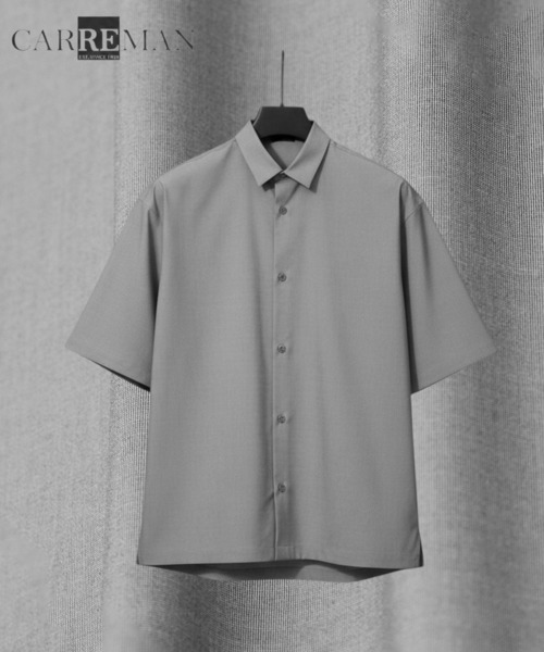 UNITED TOKYO(ユナイテッドトウキョウ)の「CARREMAN DRY LIGHT ショートスリーブシャツ |オフィスカジュアル/ビジネス/フォーマル/オケージョン/スーツ/インナー/ウォッシャブル/イージーケア/ストレッチ/防シワ(シャツ/ブラウス・メンズ・ダークネイビー/ダークグレー/グレイッシュベージュ/オフホワイト/ライトグレー・3/2/1)」の3枚目の写真