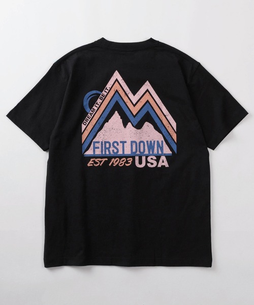 FIRST DOWN(ファーストダウン)の「【76】【FIRST DOWN USA/ファーストダウン USA】グラフィック ロゴプリント クルーネックTシャツ/ワンポイントワッペン/バックプリント(Tシャツ/カットソー・メンズ・カーキ/ホワイト系その他2/ブラック/オレンジ/ホワイト系その他/ホワイト・M/S)」の8枚目の写真