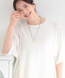 SHOO・LA・RUE | 【S-LL】シアーワッフル ラグラン5分袖ゆるTシャツ(Tシャツ/カットソー)