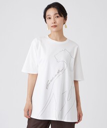 【接触冷感・抗菌防臭・ウォッシャブル】超冷感コットンエンブロイダリーチュニックカットソー